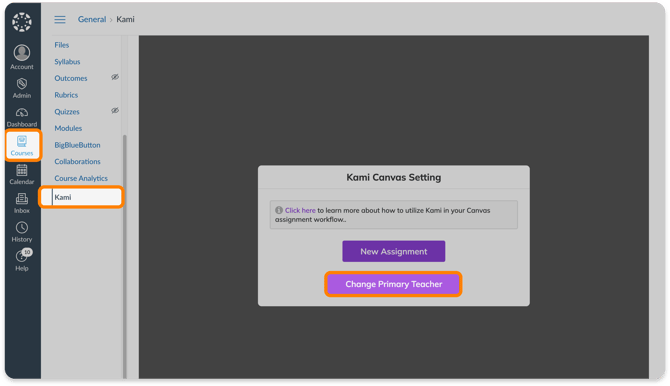 Change Primary Teacher button