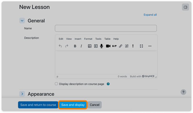Save and display assignment