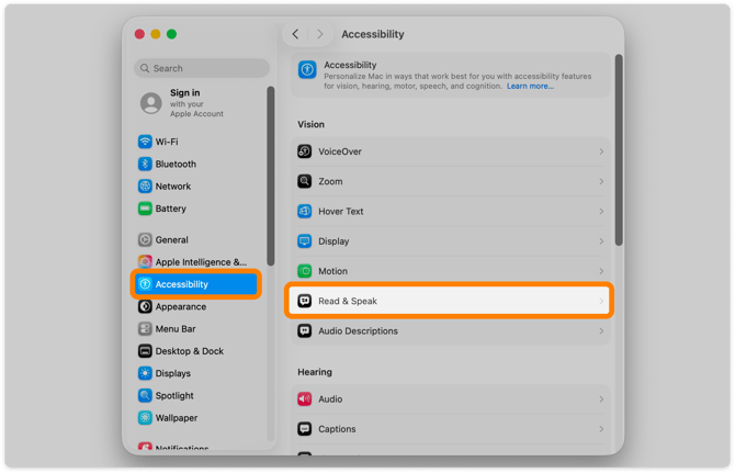 Apple Settings