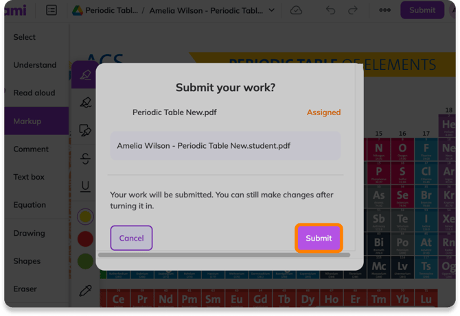 Confirm submission