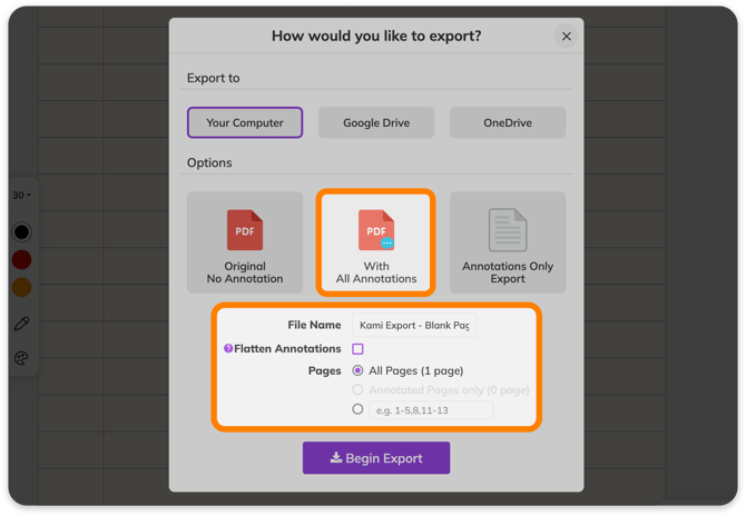 With all annotations options