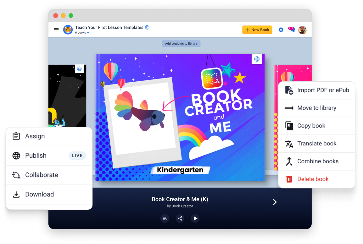 Book Creator Tile Card